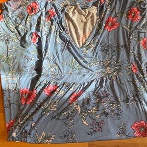 Floral Blue and Red Dress